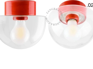 Leuchte David aus rotem Porzellan - Ø 10 cm