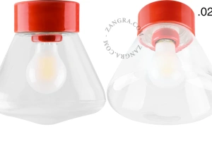 Leuchte David aus rotem Porzellan - Ø 10 cm