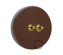 interruttore marrone - pulsanti doppi in ottone