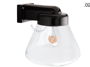 badeværelse sort porcelænsvæglampe med glasskærm - IP54