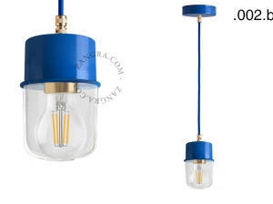 suspension bleue - globe en verre - Ø 8,5 cm