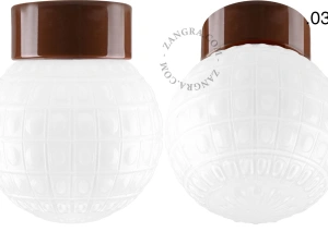 lámpara de porcelana marrón David - Ø 10 cm