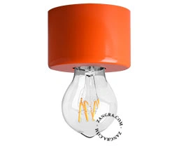 gelakte wand- of plafondlamp - oranje Ø 8,5 cm