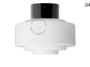 candeeiro de parede ou de teto em porcelana preta - abajur de vidro - Ø 10cm - IP54