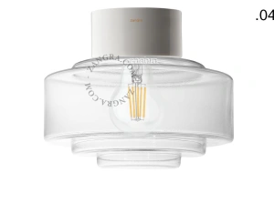 candeeiro de parede ou de teto em porcelana branca - abajur de vidro - Ø 10cm - IP54