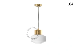 brass pendant light - glass shade - Ø 10 cm
