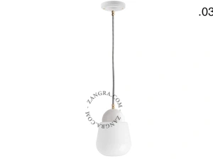 lámpara colgante de porcelana blanca - pantalla de vidrio