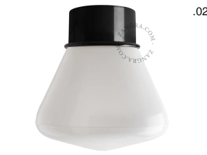 candeeiro de teto ou de parede preto - abajur de vidro - Ø 10 cm