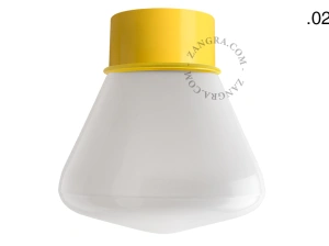 lampa ścienna lub sufitowa żółta - szklany klosz - Ø 10cm
