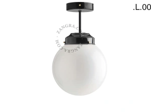 lampada da soffito nera - paralume in vetro