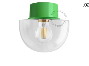 applique ou plafonnier vert - globe en verre - Ø 10 cm