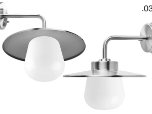 silver-coloured wall light Eduardo - IP54