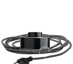 black porcelain table lamp with switch
