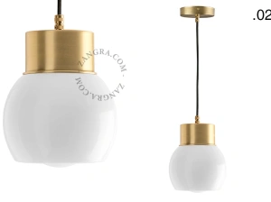 brass pendant light - glass shade - Ø 10 cm
