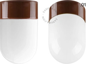 lámpara de porcelana marrón David - Ø 10 cm