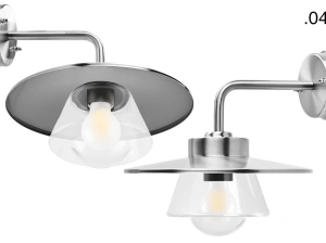 silver-coloured wall light Eduardo - IP54