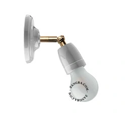 applique ou plafonnier orientable en porcelaine grise