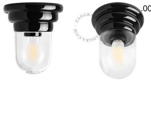 Art Deco-lampe i sort porcelæn Daniel