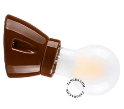porcelanowa lampa ścienna brązowa