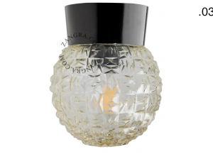 svart vägg- eller taklampa - glasskärm - Ø 11 cm