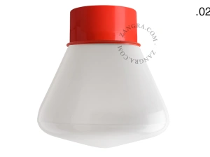rød væg eller loftslampe - glas skærm - Ø 10 cm