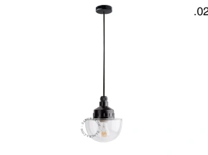snoerlamp met glazen kap