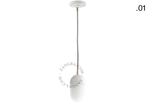 lámpara colgante de porcelana blanca - pantalla de vidrio