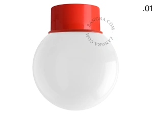 rød væg eller loftslampe - glas skærm - Ø 10 cm