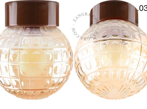 lámpara de porcelana marrón David - Ø 10 cm