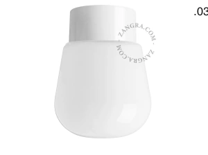 lampa ścienna lub sufitowa biała - szklany klosz  - Ø 10 cm
