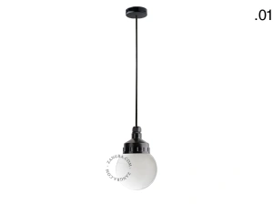 snoerlamp met glazen kap