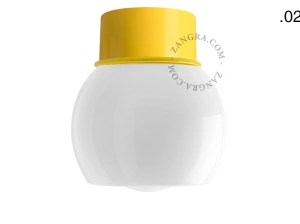 lampa ścienna lub sufitowa żółta - szklany klosz - Ø 10cm