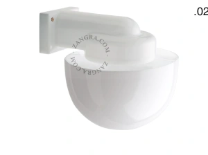 zewnętrzna lub łazienkowa lampa ścienna biała porcelana ze szklanym kloszem - IP54