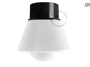 candeeiro de teto ou de parede preto - abajur de vidro - Ø 10 cm
