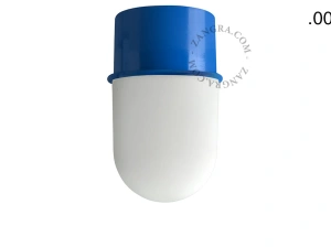 blaue Wand- oder Deckenleuchte - Glasschirm - Ø 8 cm