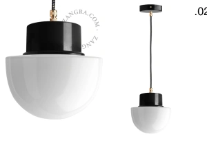 candeeiro suspenso preto - abajur de vidro - Ø 10cm