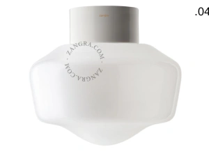 candeeiro de parede ou de teto em porcelana branca - abajur de vidro - Ø 10cm - IP54