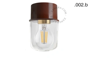 brun væg eller loftslampe - glas skærm - Ø 8 cm