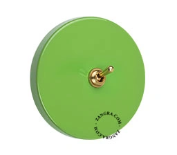interrupteur vert va-et-vient ou simple - levier laiton