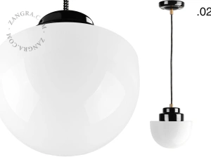 Art Deco pendellampa i svart porslin Denim