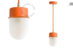 orange pendellampe - glasskærm - Ø 10 cm