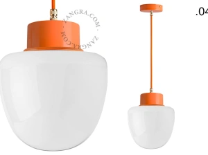 orange pendellampe - glasskærm - Ø 10 cm