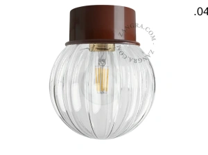 brown wall or ceiling light - glass shade - Ø 10 cm