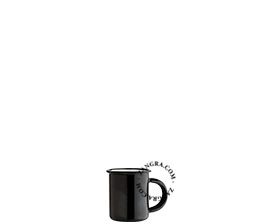 caneca de esmalte preto - 5cl