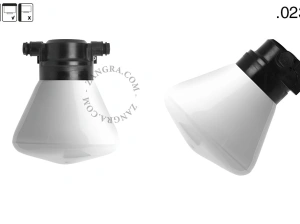 badrum svart vägglampa med glasskärm - IP54
