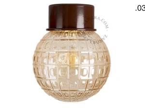 brown wall or ceiling light - glass shade - Ø 10 cm