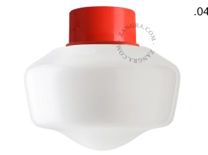 rød væg eller loftslampe - glas skærm - Ø 10 cm