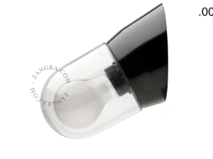 czarna lampa ścienna ze szklanym kloszem - Ø 11 cm