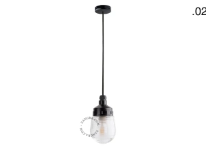 snoerlamp met glazen kap