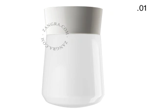 biała lampa ścienna lub sufitowa ze szklanym kloszem - Ø 11 cm
